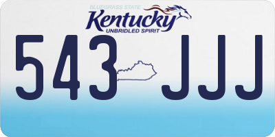 KY license plate 543JJJ