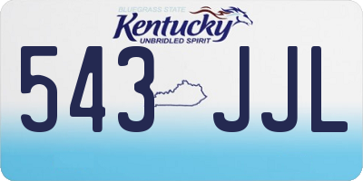KY license plate 543JJL
