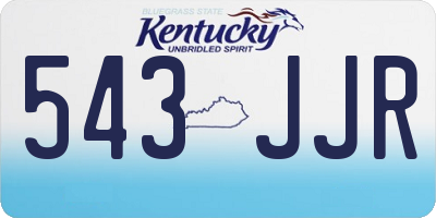 KY license plate 543JJR