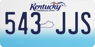 KY license plate 543JJS