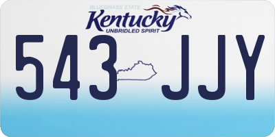 KY license plate 543JJY