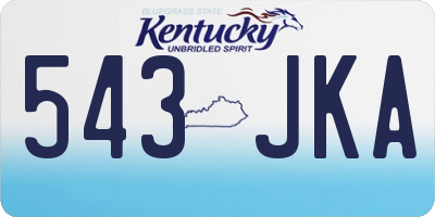 KY license plate 543JKA
