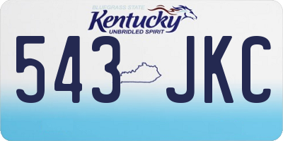 KY license plate 543JKC