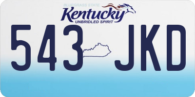 KY license plate 543JKD