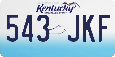 KY license plate 543JKF