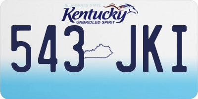 KY license plate 543JKI