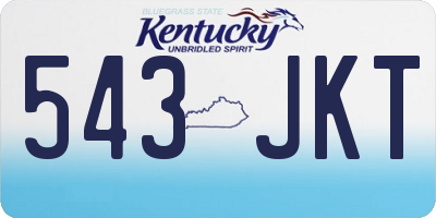KY license plate 543JKT