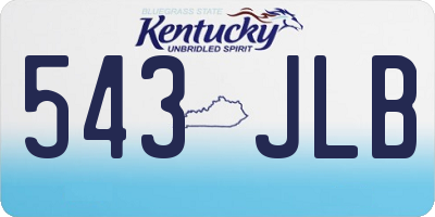 KY license plate 543JLB