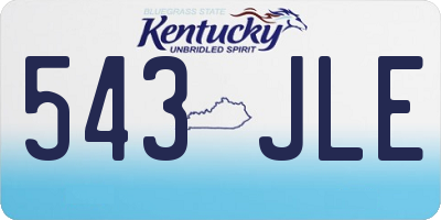 KY license plate 543JLE