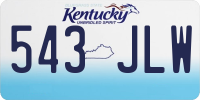 KY license plate 543JLW