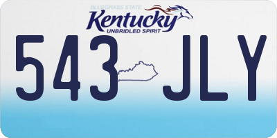 KY license plate 543JLY