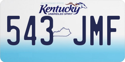 KY license plate 543JMF