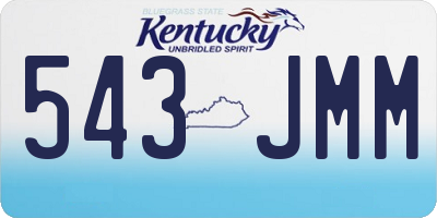KY license plate 543JMM
