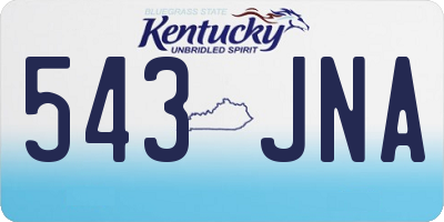 KY license plate 543JNA