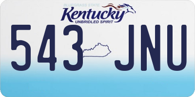 KY license plate 543JNU