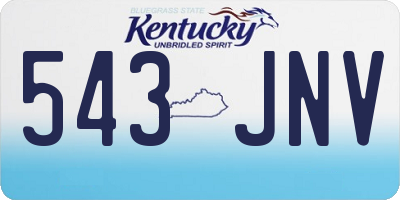 KY license plate 543JNV