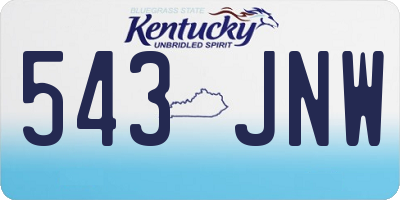 KY license plate 543JNW