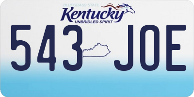 KY license plate 543JOE