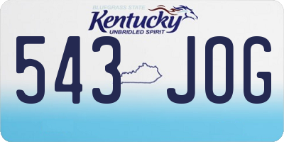 KY license plate 543JOG