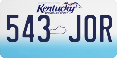 KY license plate 543JOR
