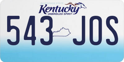 KY license plate 543JOS