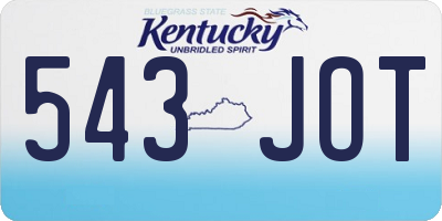 KY license plate 543JOT