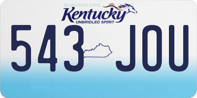 KY license plate 543JOU