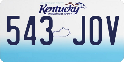 KY license plate 543JOV