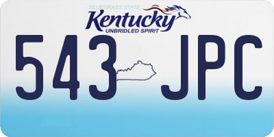 KY license plate 543JPC