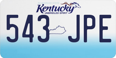KY license plate 543JPE