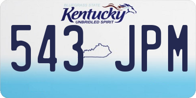 KY license plate 543JPM
