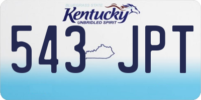 KY license plate 543JPT