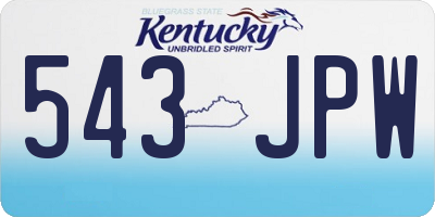 KY license plate 543JPW