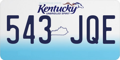 KY license plate 543JQE