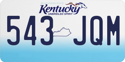 KY license plate 543JQM
