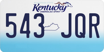 KY license plate 543JQR
