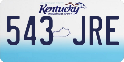 KY license plate 543JRE