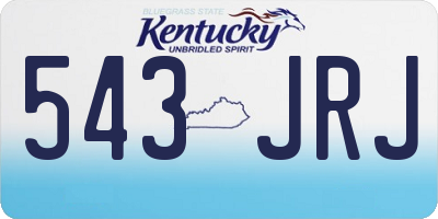 KY license plate 543JRJ