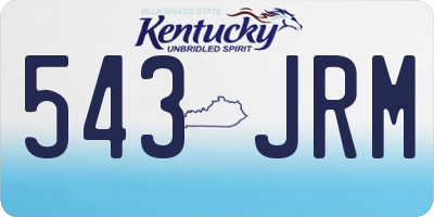 KY license plate 543JRM