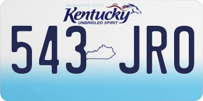 KY license plate 543JRO