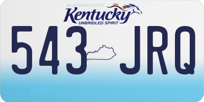 KY license plate 543JRQ