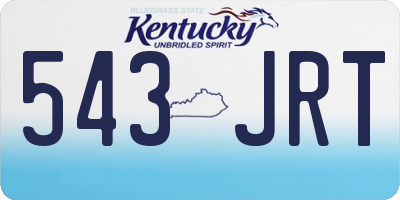 KY license plate 543JRT