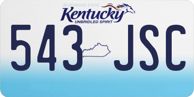 KY license plate 543JSC