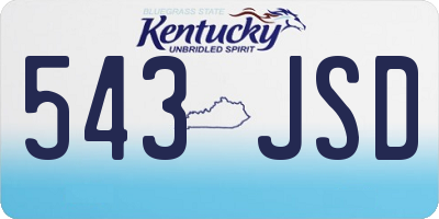 KY license plate 543JSD