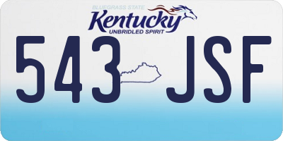 KY license plate 543JSF