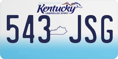 KY license plate 543JSG