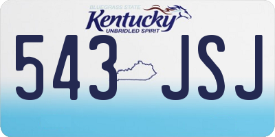 KY license plate 543JSJ