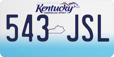 KY license plate 543JSL
