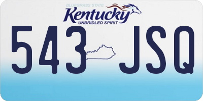 KY license plate 543JSQ