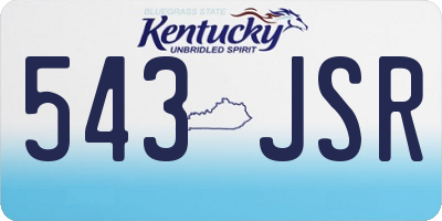 KY license plate 543JSR